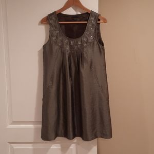 Silver Sleeveless Top with Clear "Gem" Designs